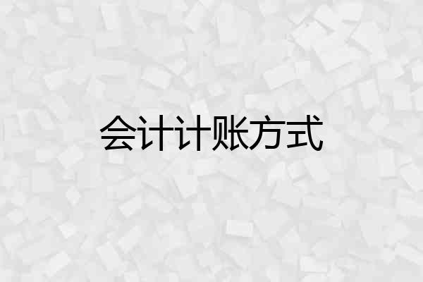 会计计账方式