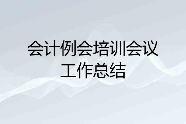 会计例会培训会议工作总结