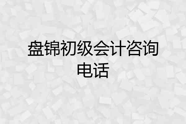 盘锦初级会计咨询电话