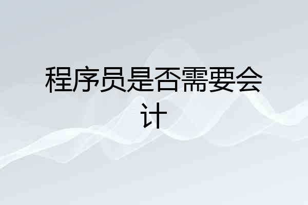 程序员是否需要会计