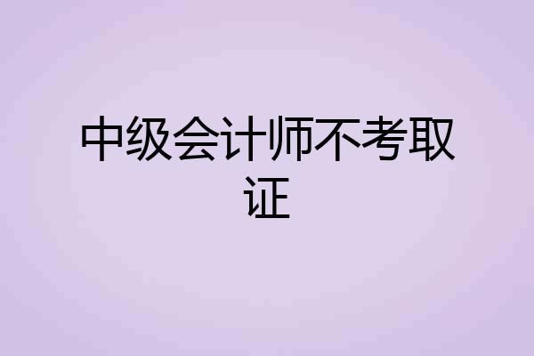 中级会计师不考取证