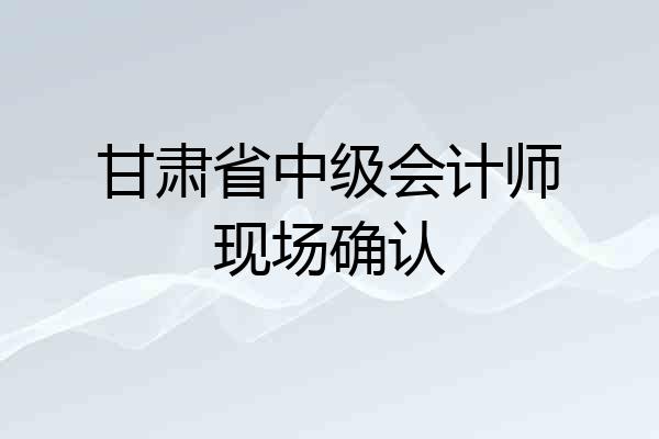 甘肃省中级会计师现场确认