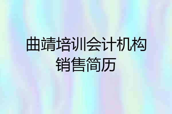 曲靖培训会计机构销售简历