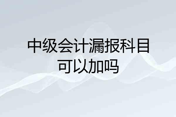中级会计漏报科目可以加吗