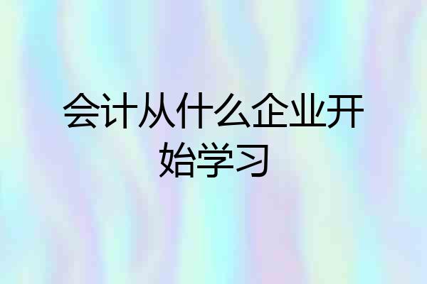 会计从什么企业开始学习