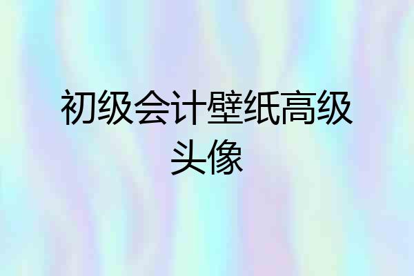 初级会计壁纸高级头像