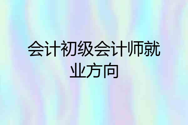 会计初级会计师就业方向