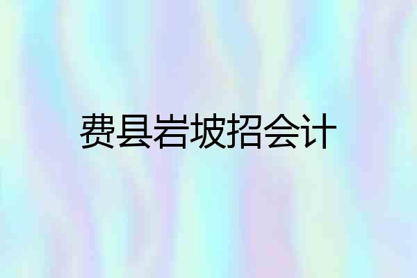 费县岩坡招会计