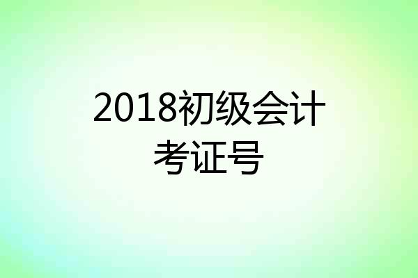 2018初级会计考证号