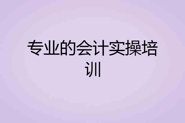 专业的会计实操培训