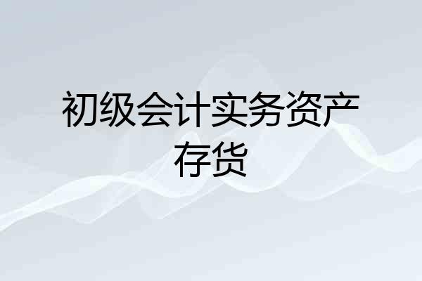 初级会计实务资产存货