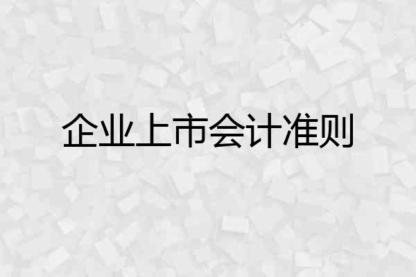 企业上市会计准则