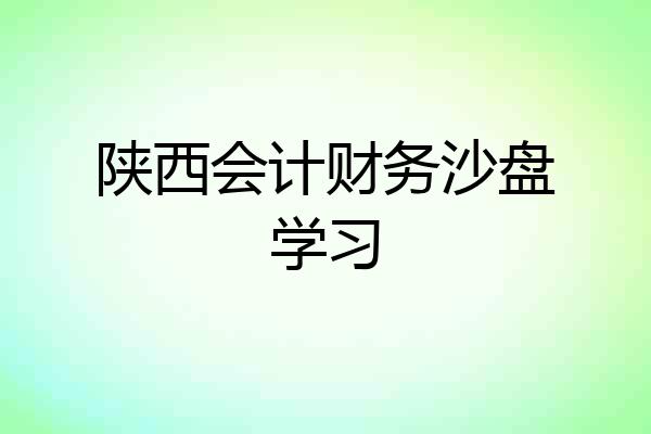 陕西会计财务沙盘学习