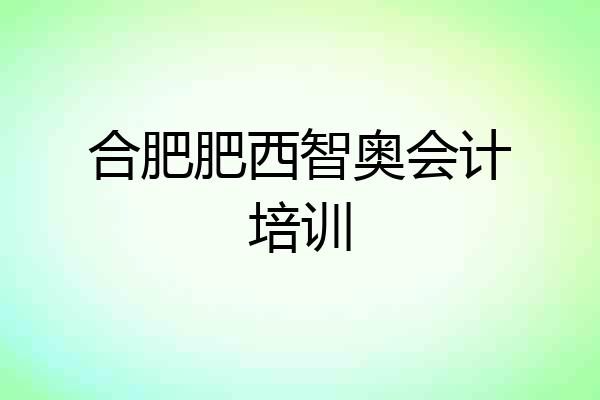 合肥肥西智奥会计培训
