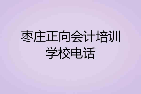 枣庄正向会计培训学校电话