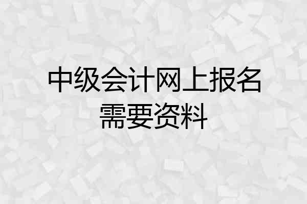 中级会计网上报名需要资料