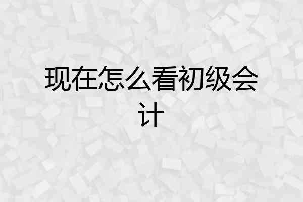 现在怎么看初级会计