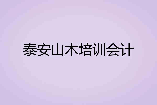 泰安山木培训会计