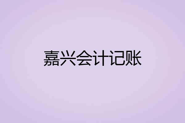 嘉兴会计记账