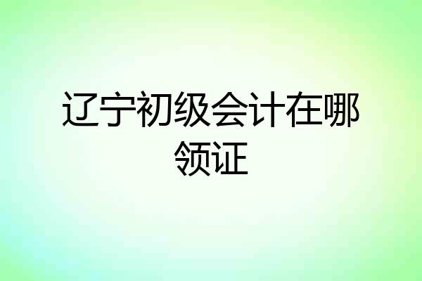 辽宁初级会计在哪领证