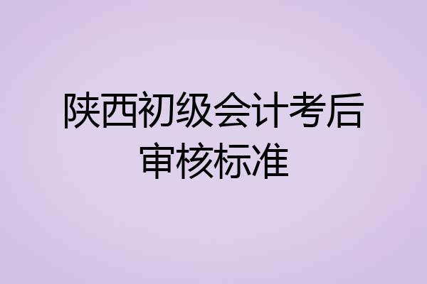 陕西初级会计考后审核标准