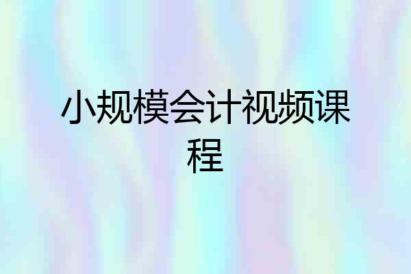 小规模会计视频课程