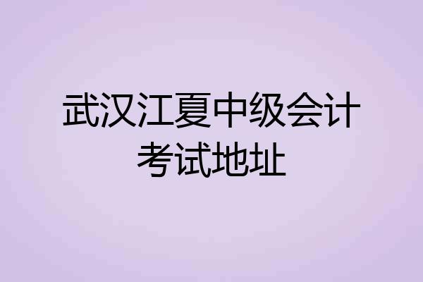 武汉江夏中级会计考试地址