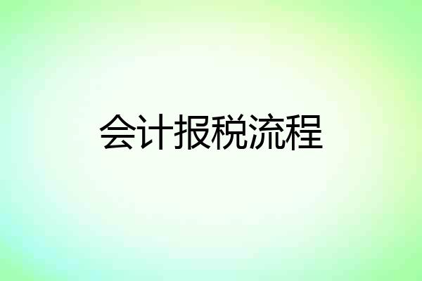 会计报税流程