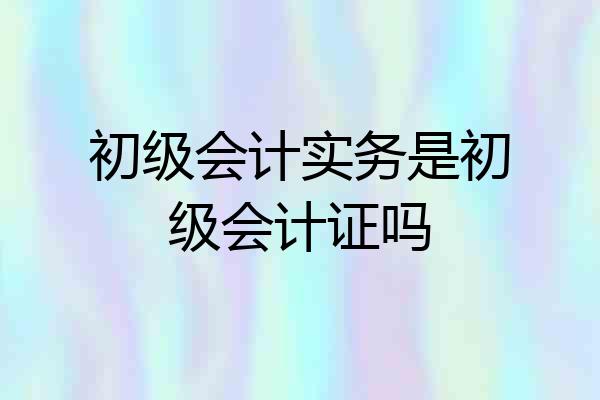 初级会计实务是初级会计证吗