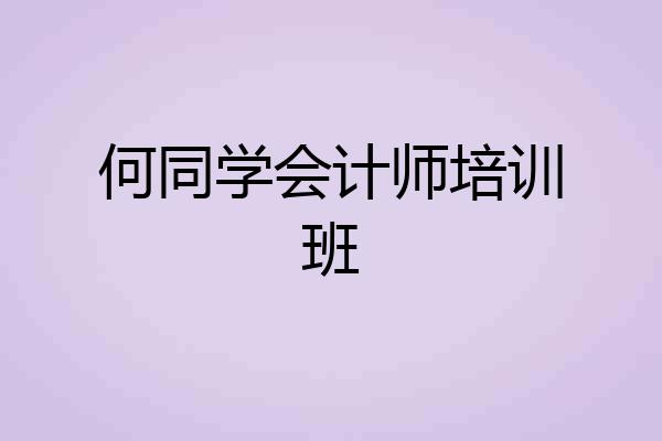 何同学会计师培训班