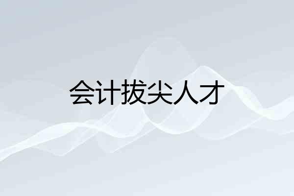 会计拔尖人才