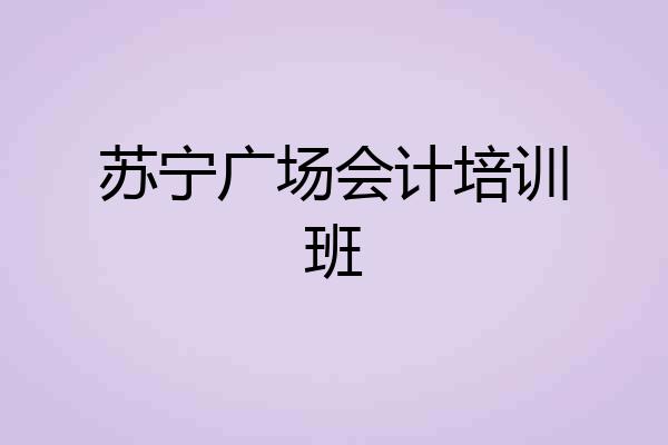 苏宁广场会计培训班