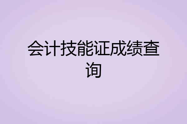 会计技能证成绩查询