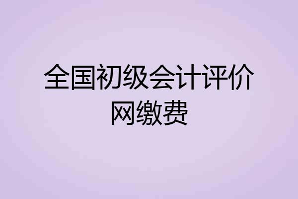 全国初级会计评价网缴费