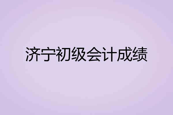 济宁初级会计成绩