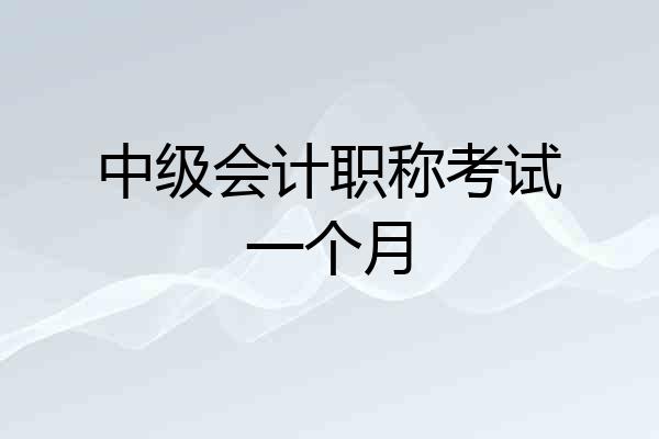中级会计职称考试一个月