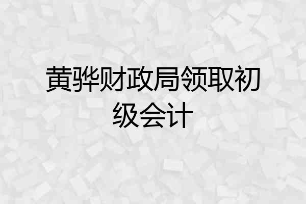 黄骅财政局领取初级会计