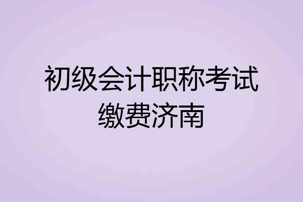 初级会计职称考试缴费济南