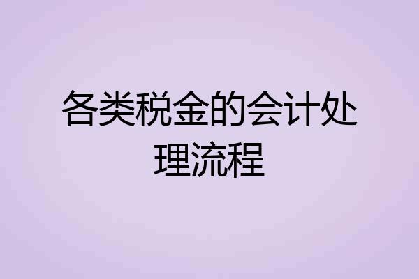 各类税金的会计处理流程