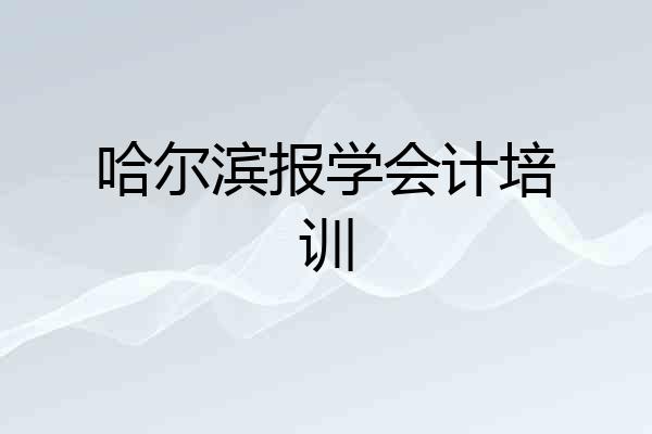 哈尔滨报学会计培训