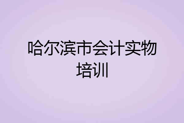 哈尔滨市会计实物培训
