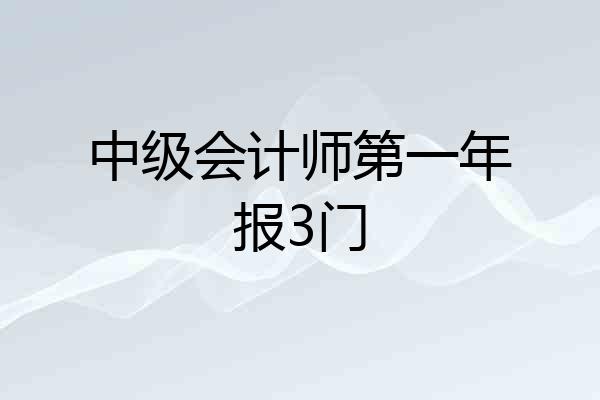 中级会计师第一年报3门
