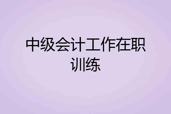 中级会计工作在职训练