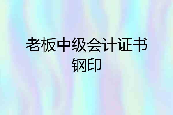 老板中级会计证书钢印