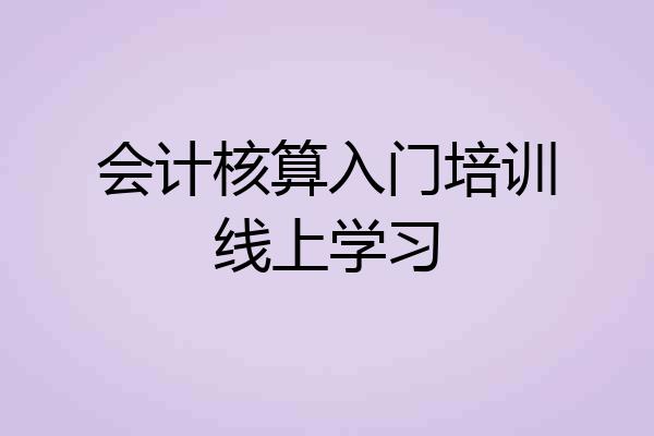 会计核算入门培训线上学习