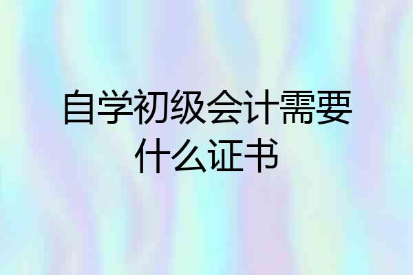 自学初级会计需要什么证书
