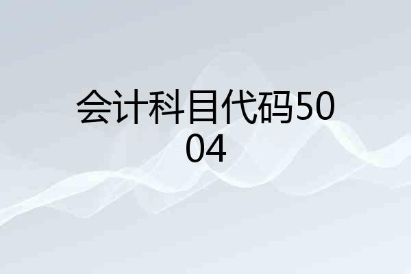 会计科目代码5004