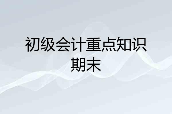 初级会计重点知识期末