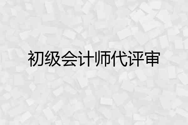 初级会计师代评审