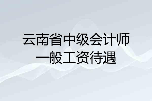 云南省中级会计师一般工资待遇